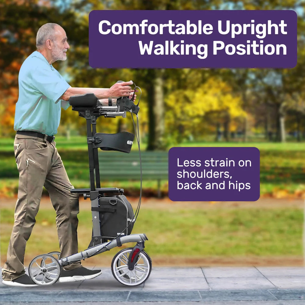 EQUIPMED Upright Rollator Walker with Forearm Rest Supports