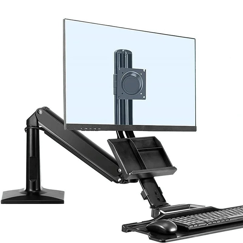 Ergonomic 19-27 Inch Monitor Holder with Foldable Keyboard