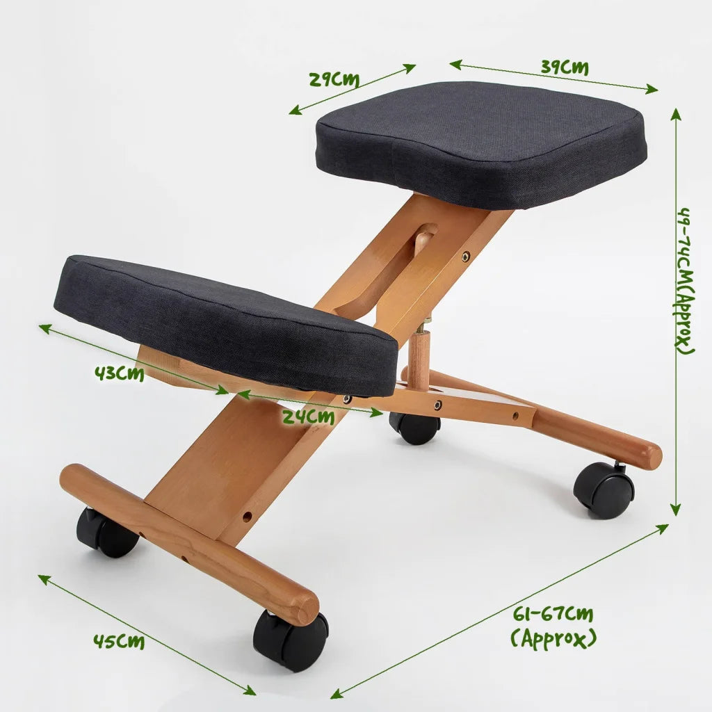 Ergonomic Adjustable Kneeling Chair - Black