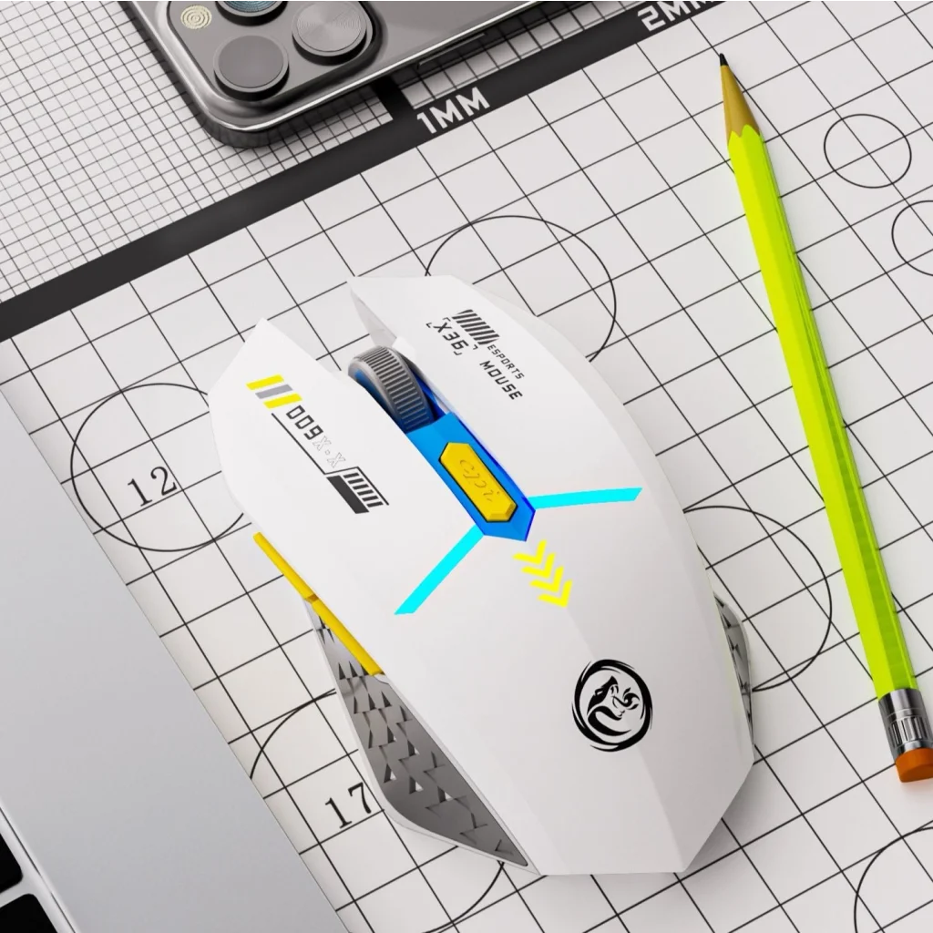 Ergonomic Dual-Mode Wireless Gaming Mouse - Mute Buttons