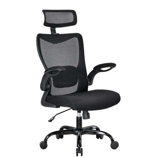 Ergonomic High Back Flipped Armrest Task Chair MONA - Black