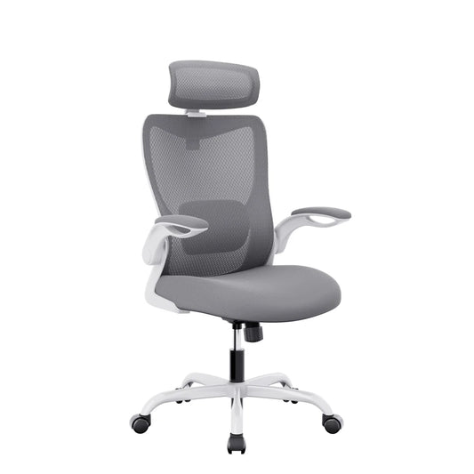 Ergonomic High Back Flipped Armrest Task Chair MONA - Grey