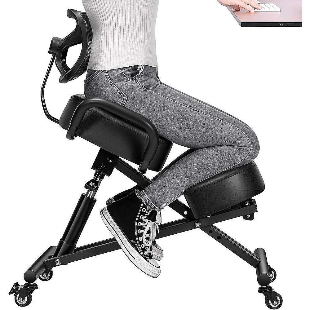 Ergonomic Kneeling Chair with Backrest Adjustable Height
