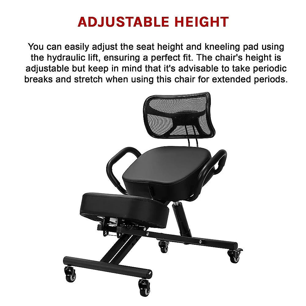 Ergonomic Kneeling Chair with Backrest Adjustable Height