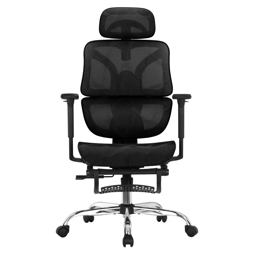 Ergonomic Office Chair with Footrest - Black - Furniture