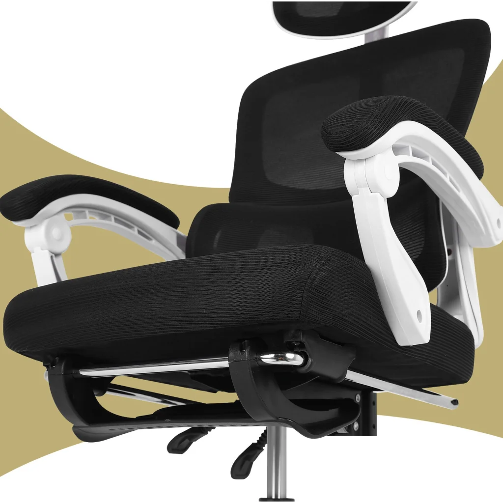 Ergonomic Reclining Office Chair - Footrest Lumbar Support