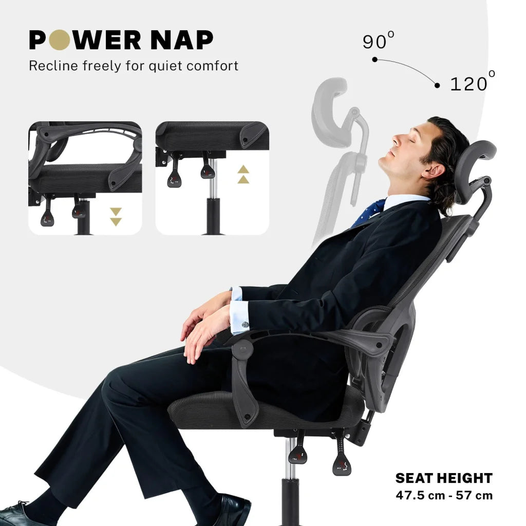 Ergonomic Reclining Office Chair - Lumbar Support