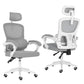 Grey office chair with armrests and tapered chair legs