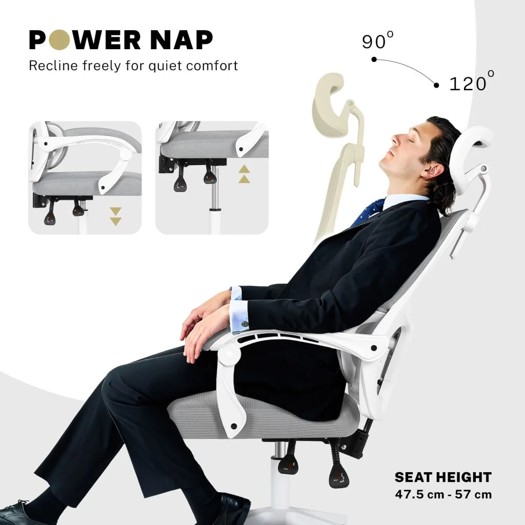 Ergonomic Reclining Office Chair - Lumbar Support