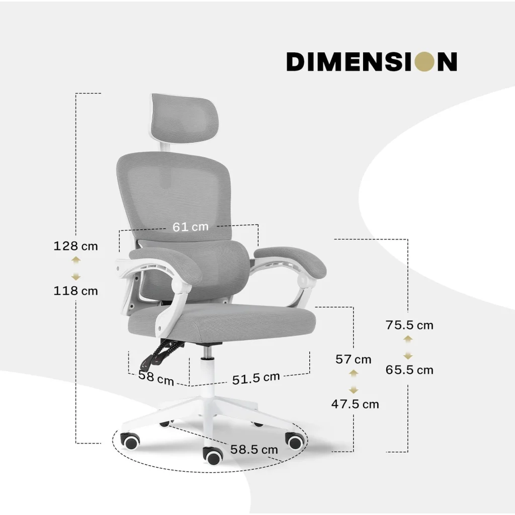 Ergonomic Reclining Office Chair - Lumbar Support