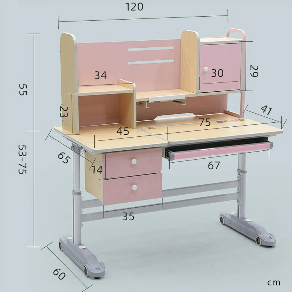 Ergonomic Study Desk and Chair Set for Kids Height