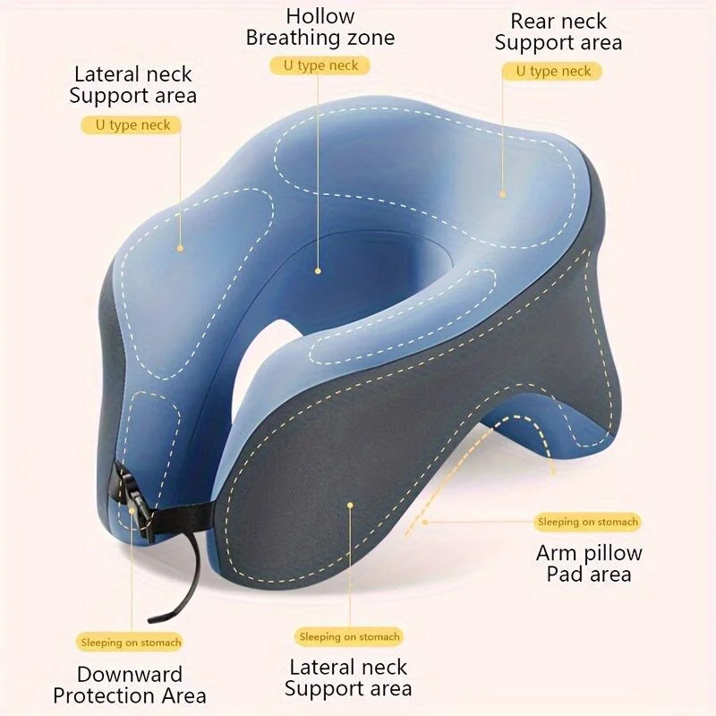 Ergonomic U-shaped core pillow for napping – Lightweight
