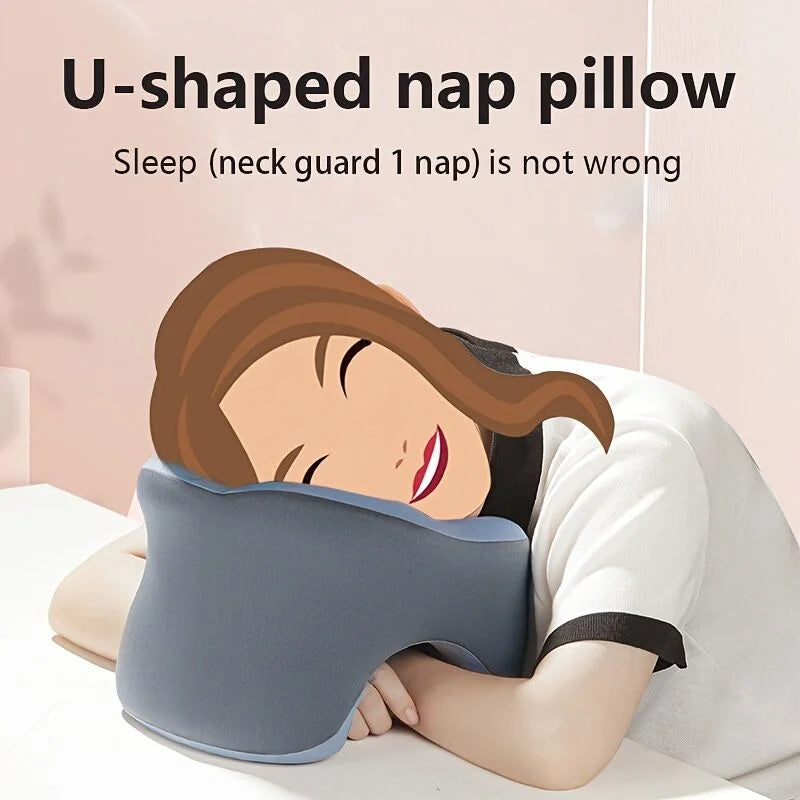 Ergonomic U-shaped core pillow for napping – Lightweight