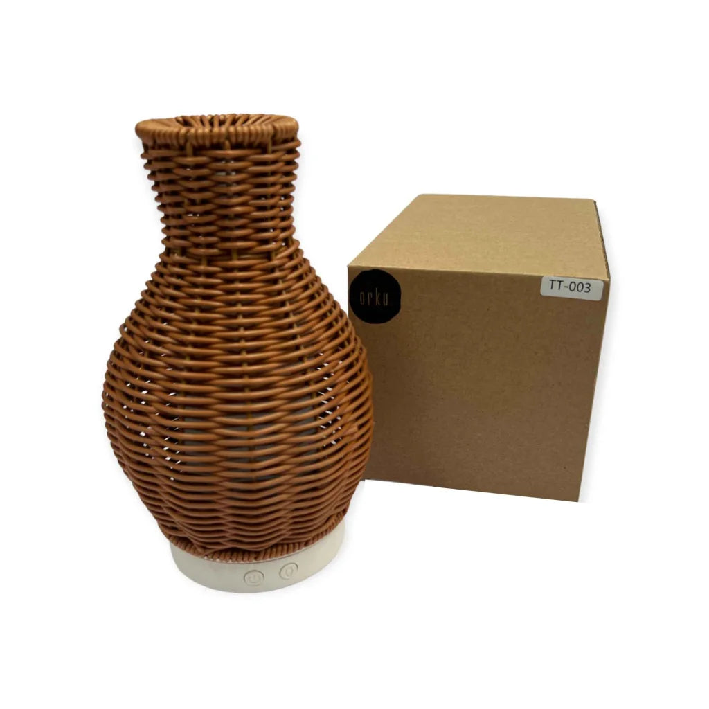 Essential Oil Aroma Diffuser and Remote 100ml Rattan Vase