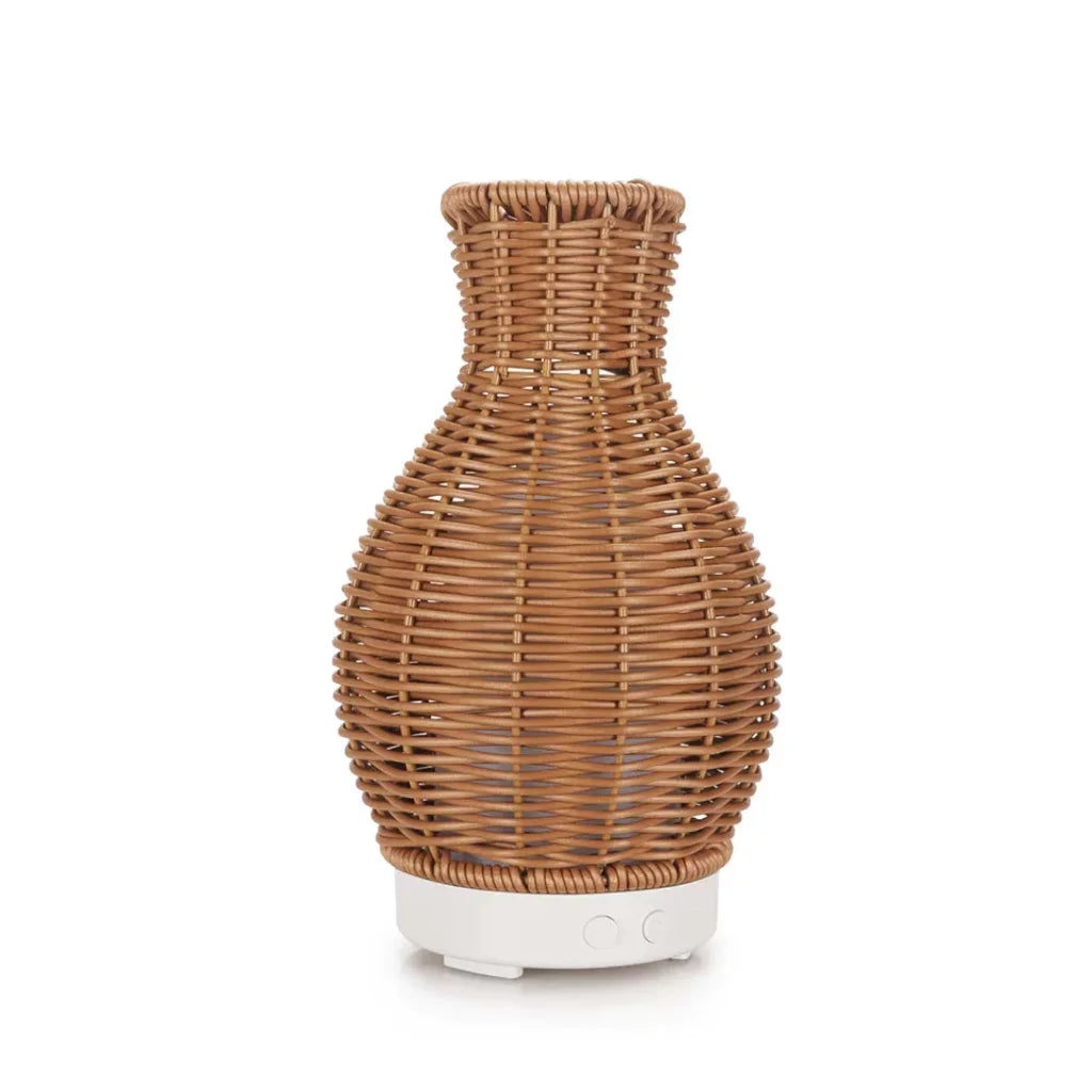 Essential Oil Aroma Diffuser and Remote 100ml Rattan Vase