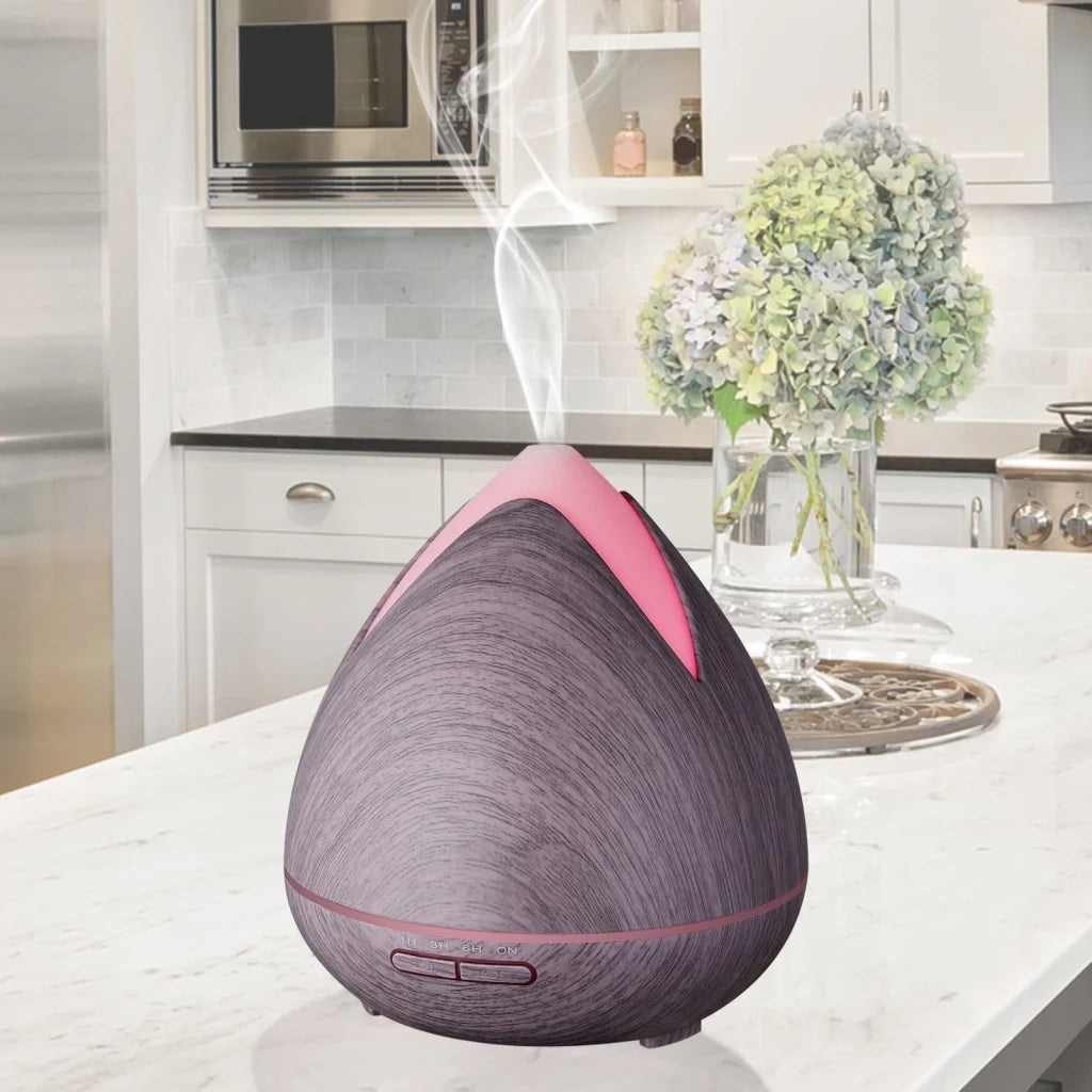 Essential oil diffuser with matching accessories and clear item layout