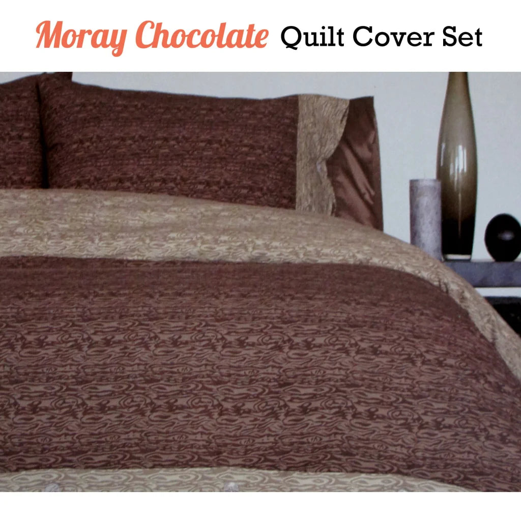 Essentially Home Living Moray Chocolate Quilt Cover Set
