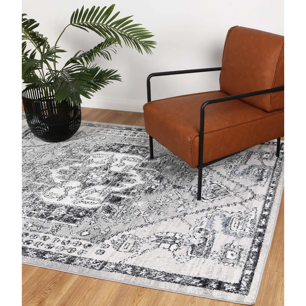 Estate ESTA05 Grey Rug - 240x330 - Home & Garden