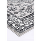 Grey 80x150 floor rug with estate pattern and woven pile