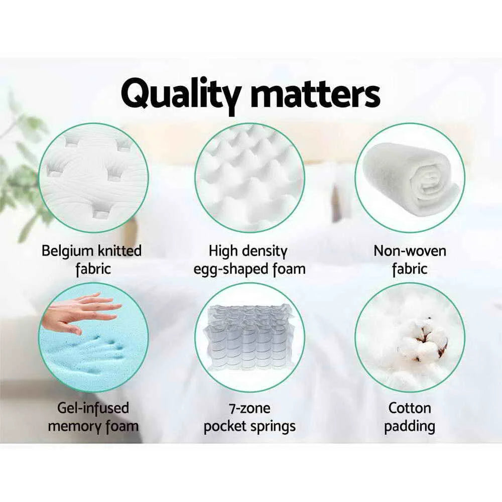 Euro Top Cool Gel Pocket Spring Mattress Bedding Franky