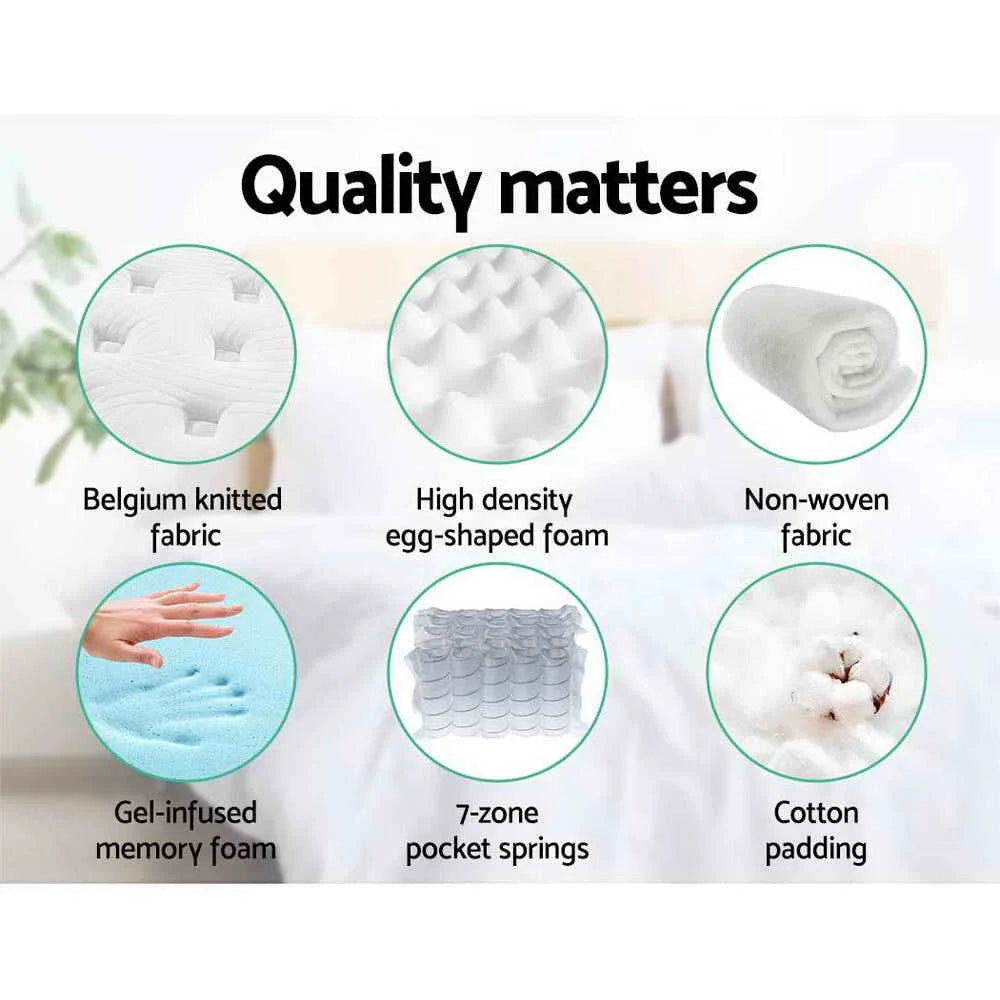 Euro Top Cool Gel Pocket Spring Mattress Bedding Franky