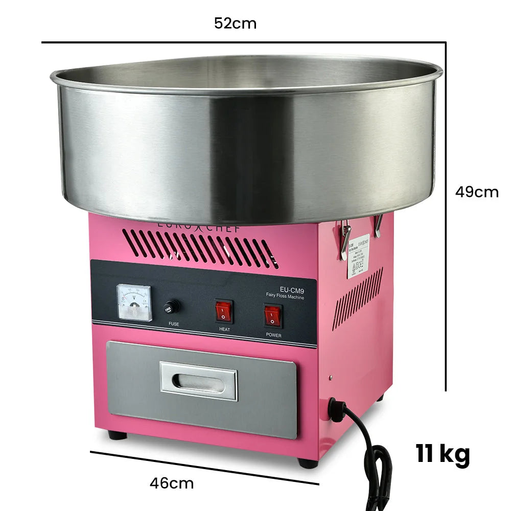 EUROCHEF 1000W Commercial Cotton Candy Machine Fairy Floss