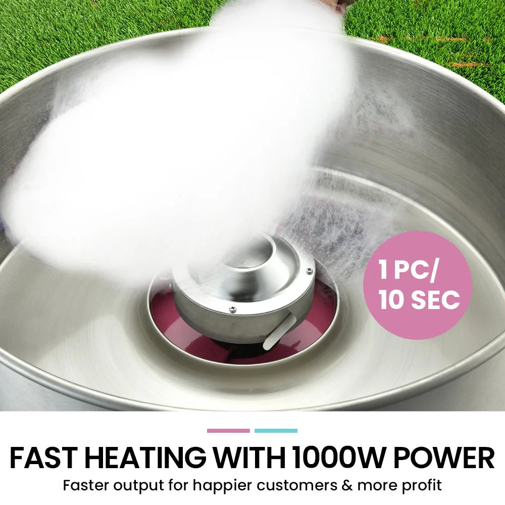 EUROCHEF 1000W Commercial Cotton Candy Machine Fairy Floss