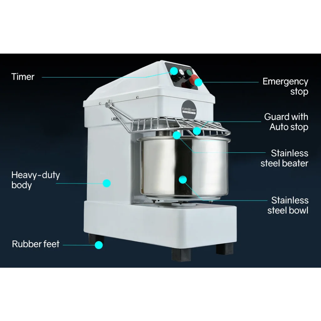EUROCHEF 10L Spiral Dough Mixer Commercial Machine Bakery