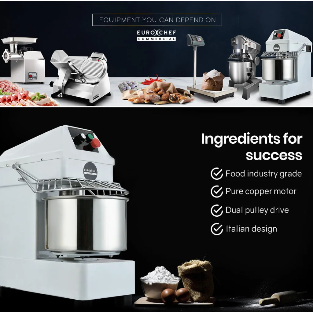 EUROCHEF 10L Spiral Dough Mixer Commercial Machine Bakery Kneader