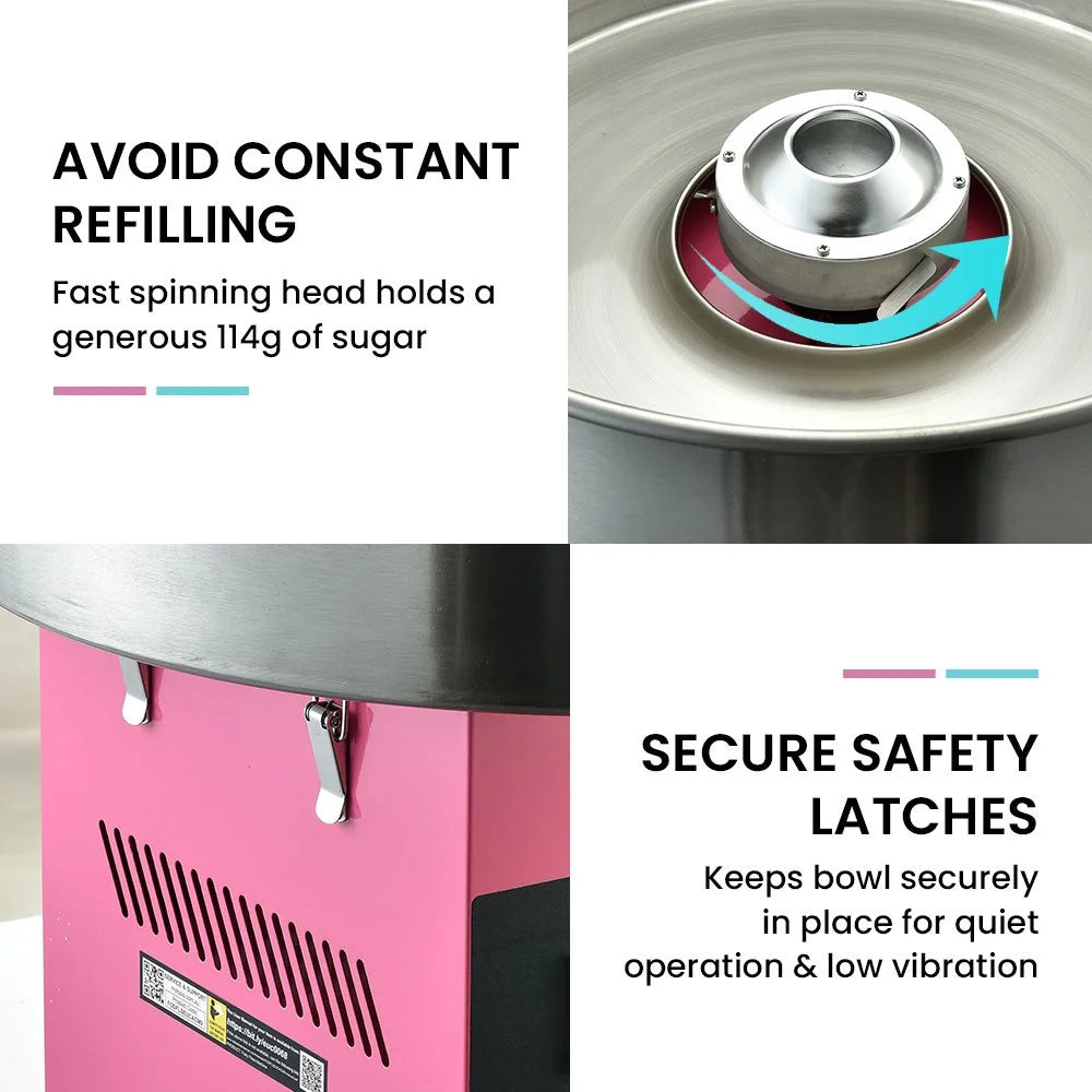 EUROCHEF 1100W Commercial Fairy Floss Machine Cotton Candy