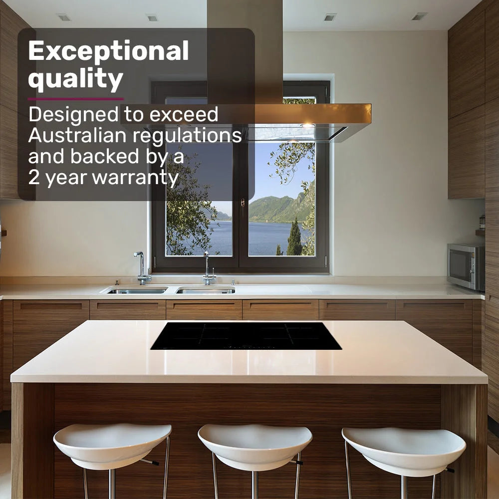 EuroChef 60cm 4 Zone Induction Cooktop 6800W Electric Touch