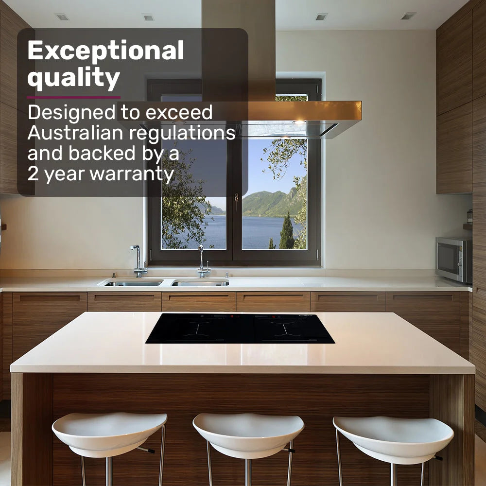 EuroChef 60cm 4 Zone Induction Cooktop 7200W Electric Dual