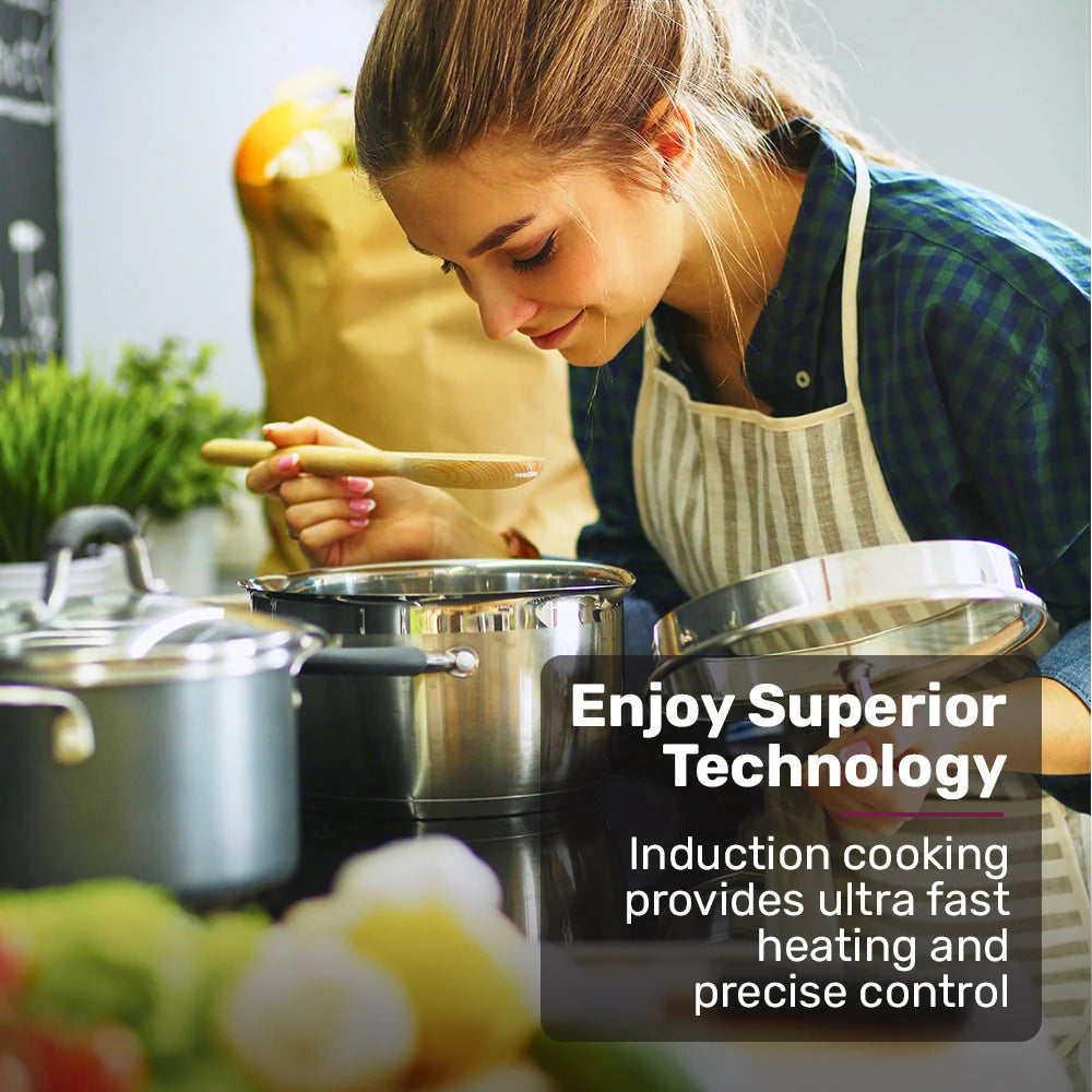 EuroChef 60cm 4 Zone Induction Cooktop 7200W Electric Dual