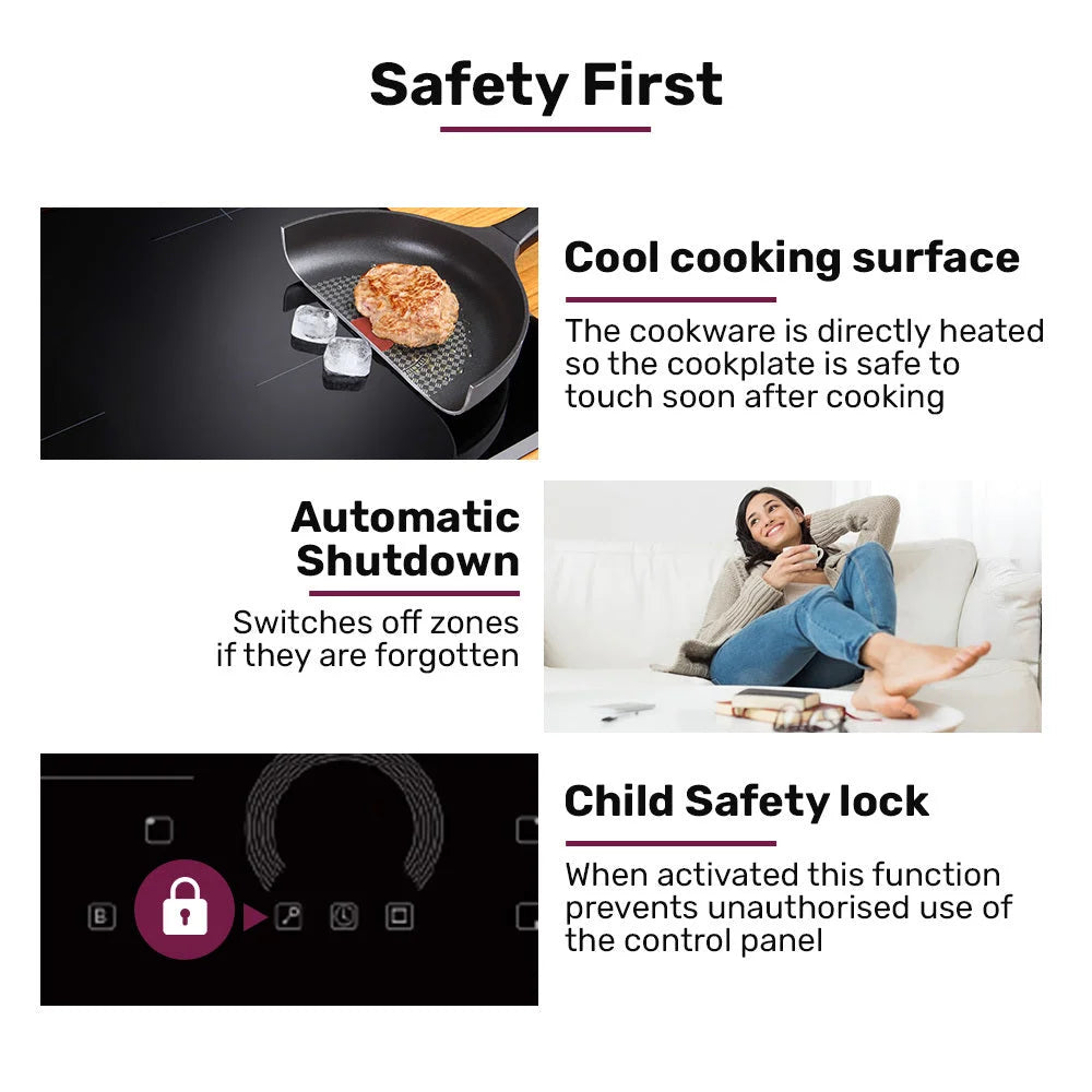 EUROCHEF 60cm 4 Zone Induction Cooktop 7200W Electric