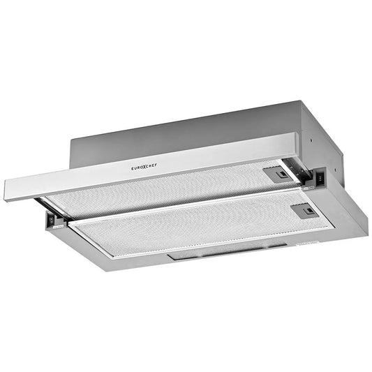 EUROCHEF 60cm Slideout Stainless Steel Rangehood Quiet