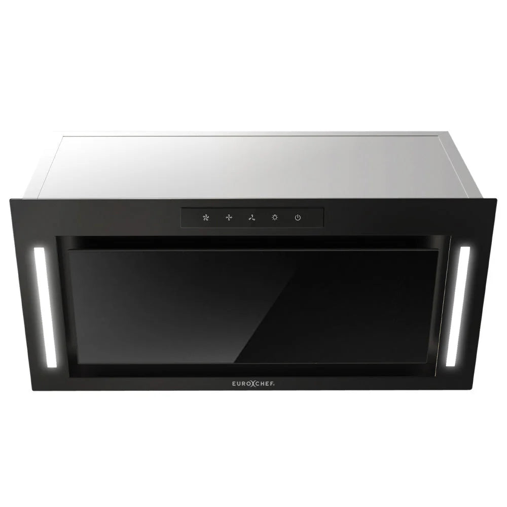 EUROCHEF 60cm Undermount Rangehood Black Quiet 3-Speed