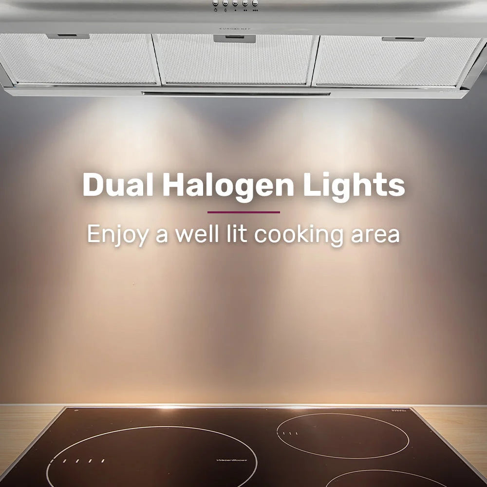 EUROCHEF 90cm Fixed Stainless Steel Rangehood Quiet 3-Speed