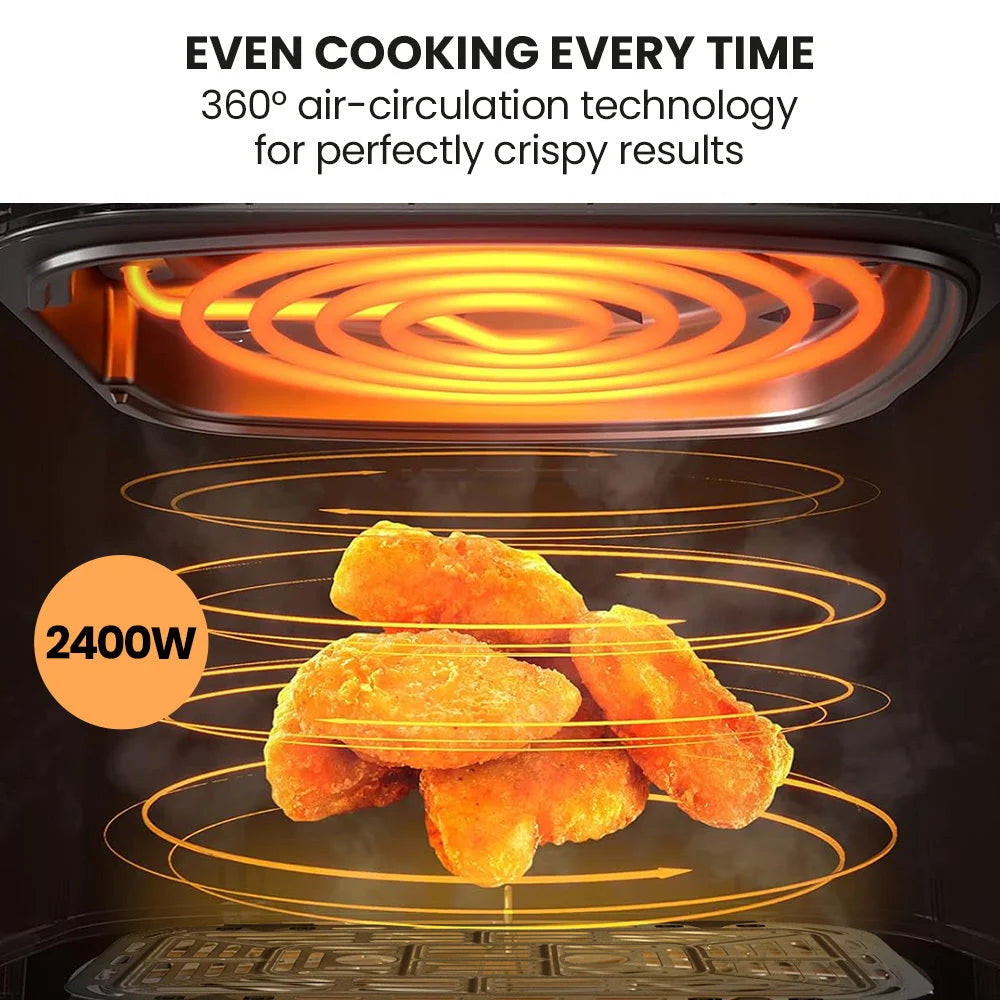 EuroChef 9L Dual Zone Air Fryer Electric Digital Airfryer