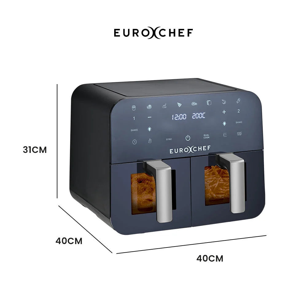 EuroChef 9L Dual Zone Air Fryer Electric Digital Airfryer