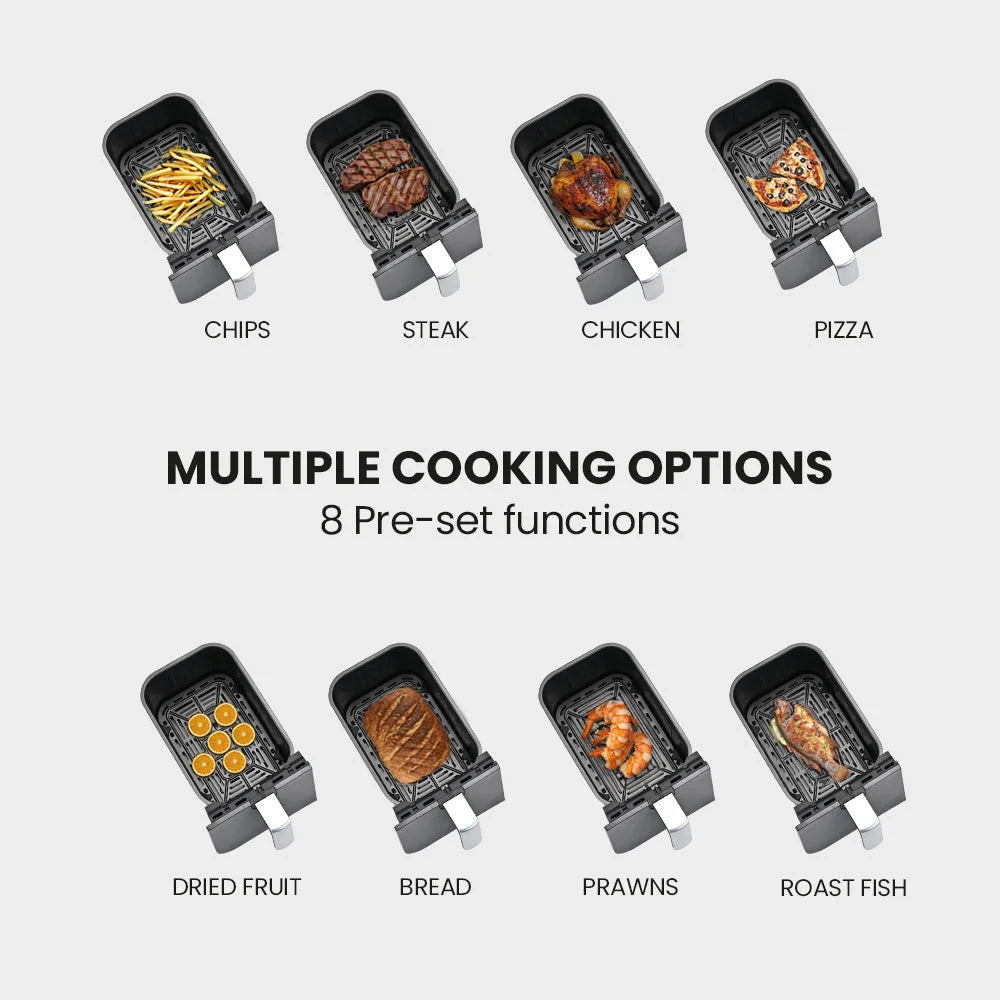 EuroChef 9L Dual Zone Air Fryer Electric Digital Airfryer