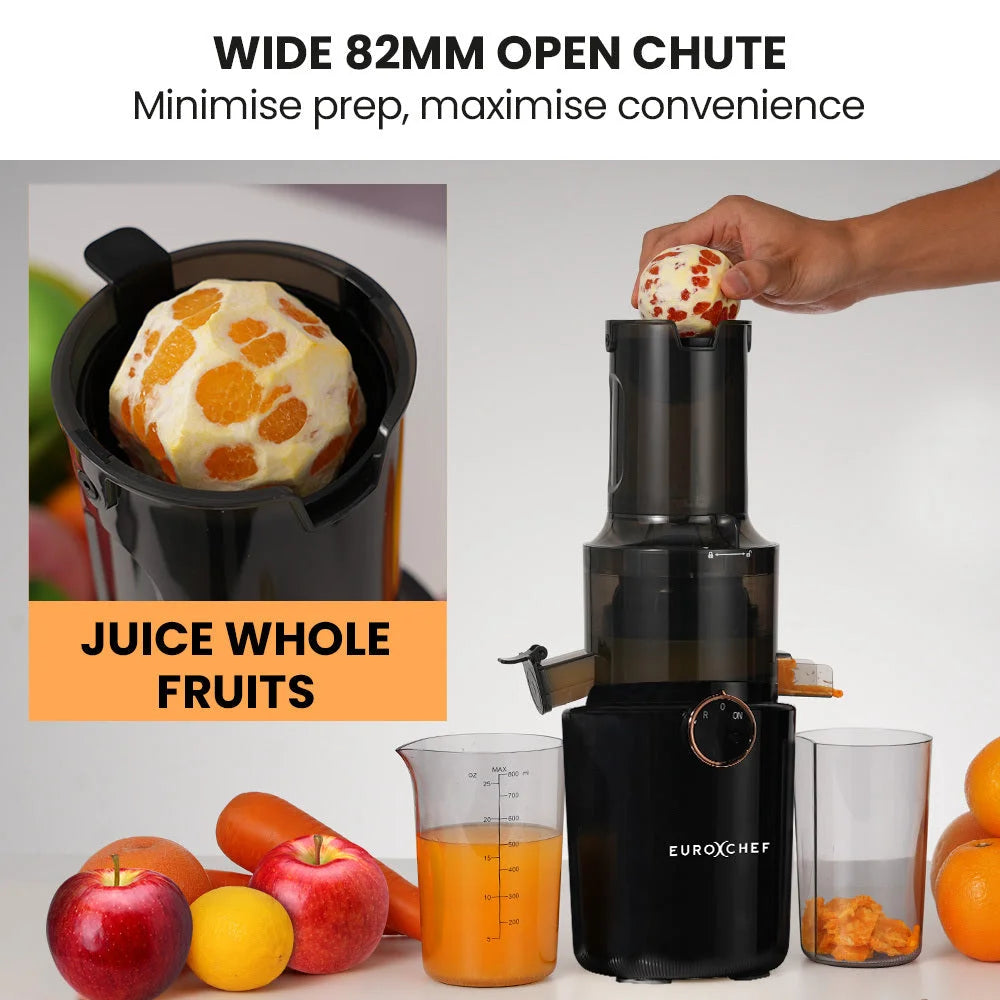 EUROCHEF Cold Press Slow Juicer Machine Large Chute 200W