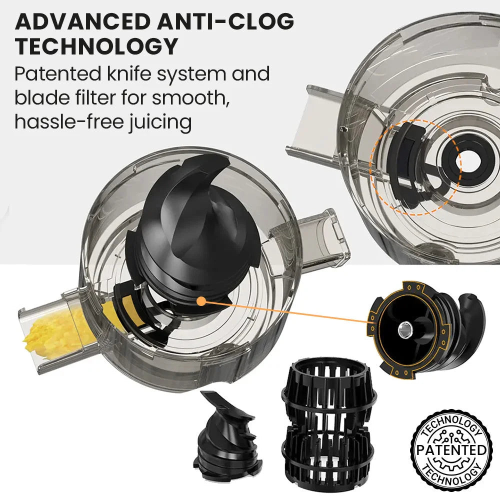 EUROCHEF Cold Press Slow Juicer Machine Large Chute 200W