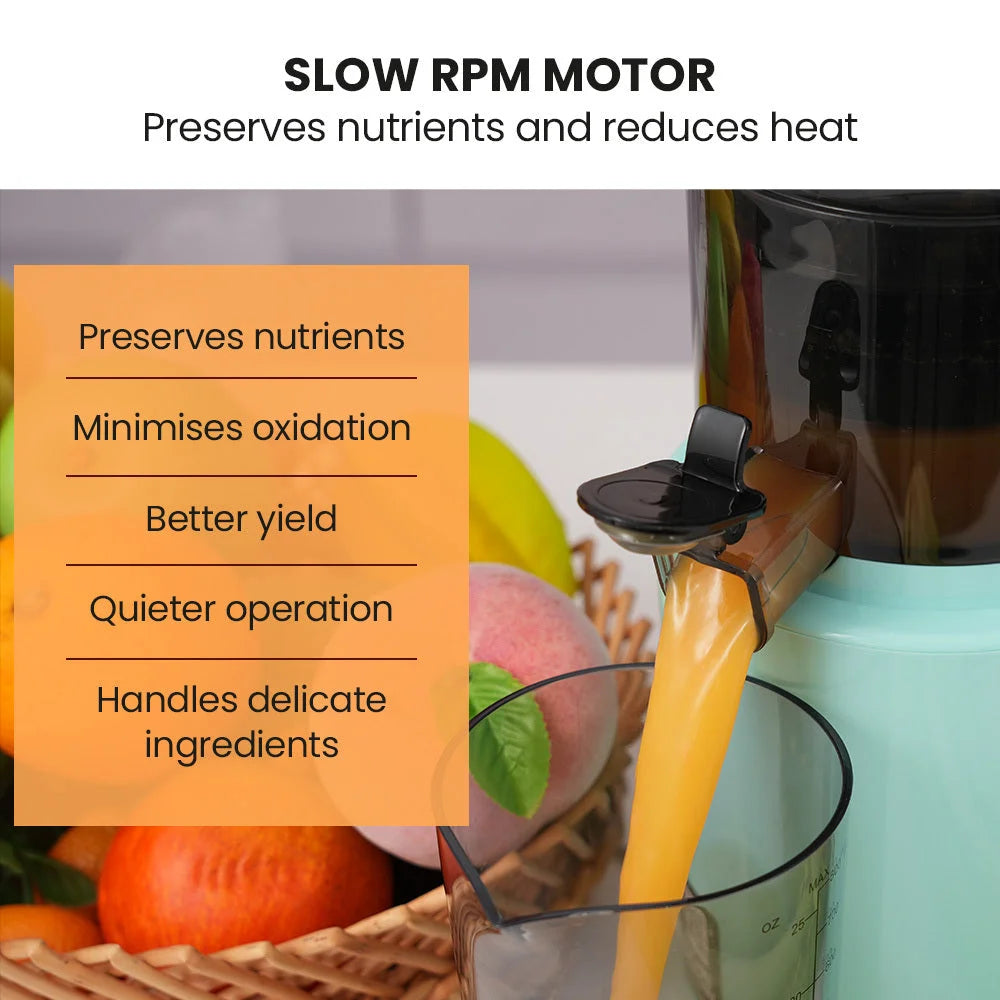 EUROCHEF Cold Press Slow Juicer Machine Large Chute 200W