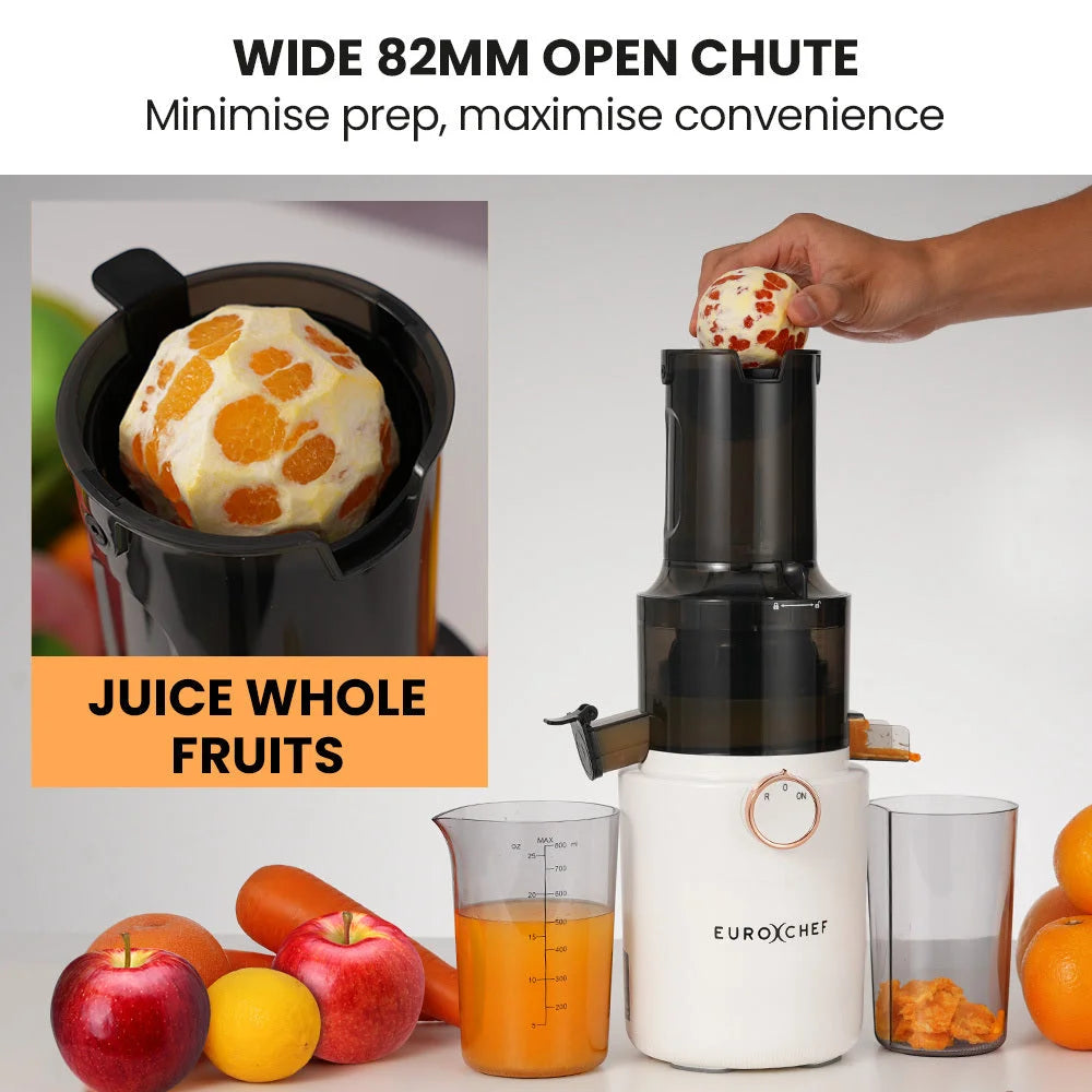EUROCHEF Cold Press Slow Juicer Machine Large Chute 200W