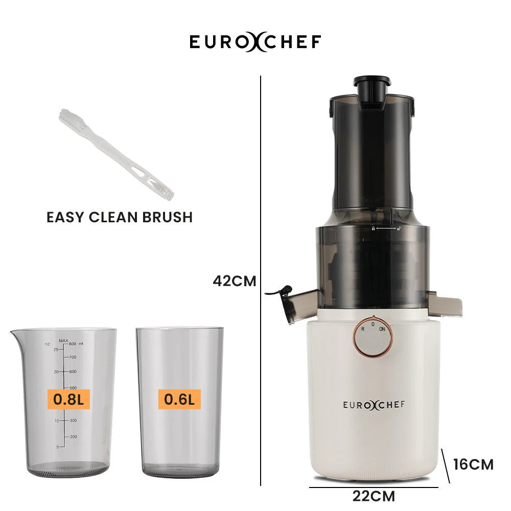 EUROCHEF Cold Press Slow Juicer Machine Large Chute 200W