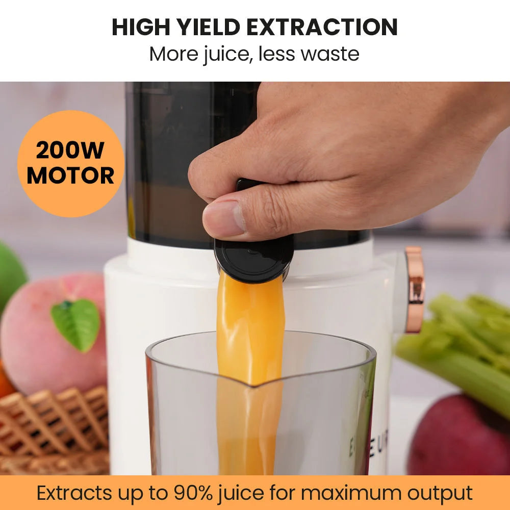 EUROCHEF Cold Press Slow Juicer Machine Large Chute 200W