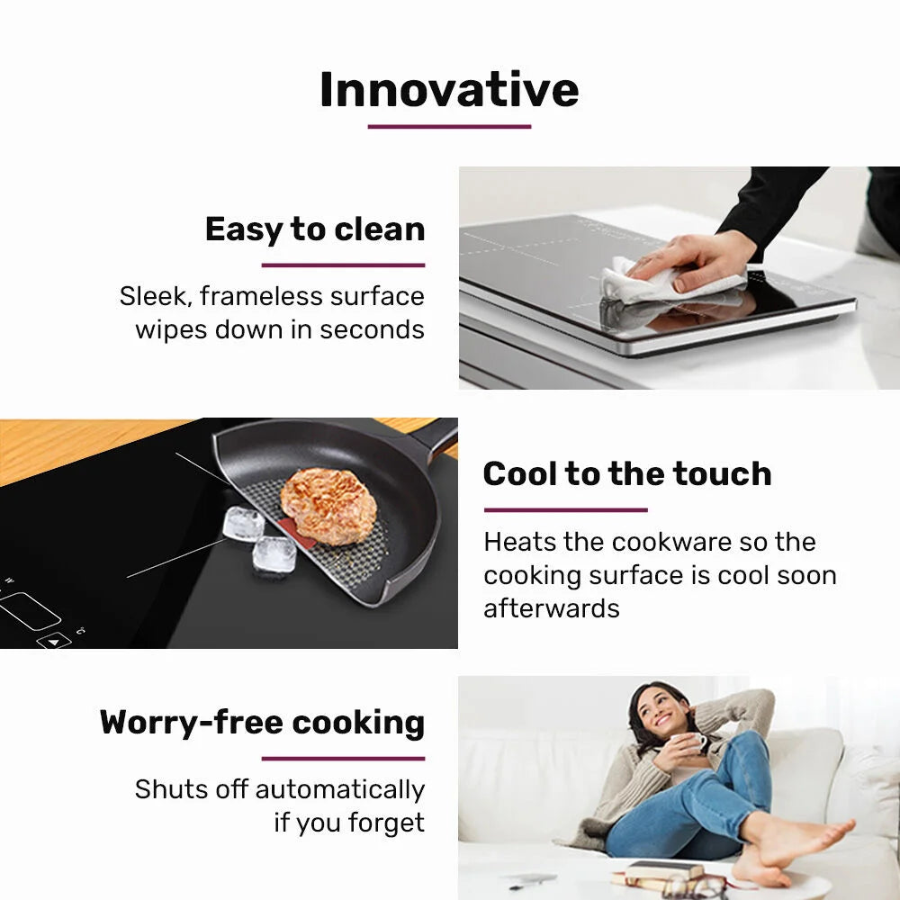 EUROCHEF Double Induction Cooktop 9 Heat Levels Fast