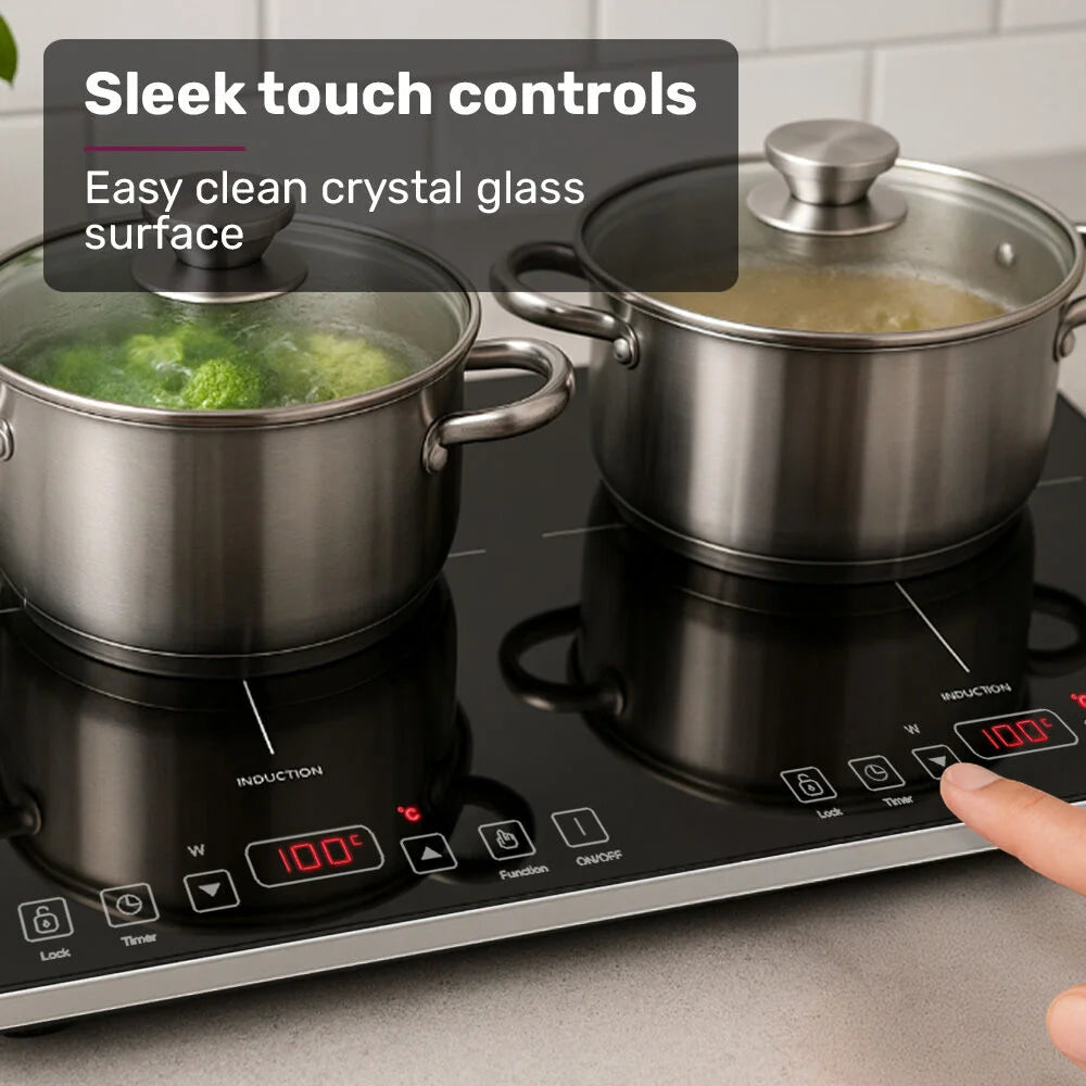 EUROCHEF Double Induction Cooktop 9 Heat Levels Fast