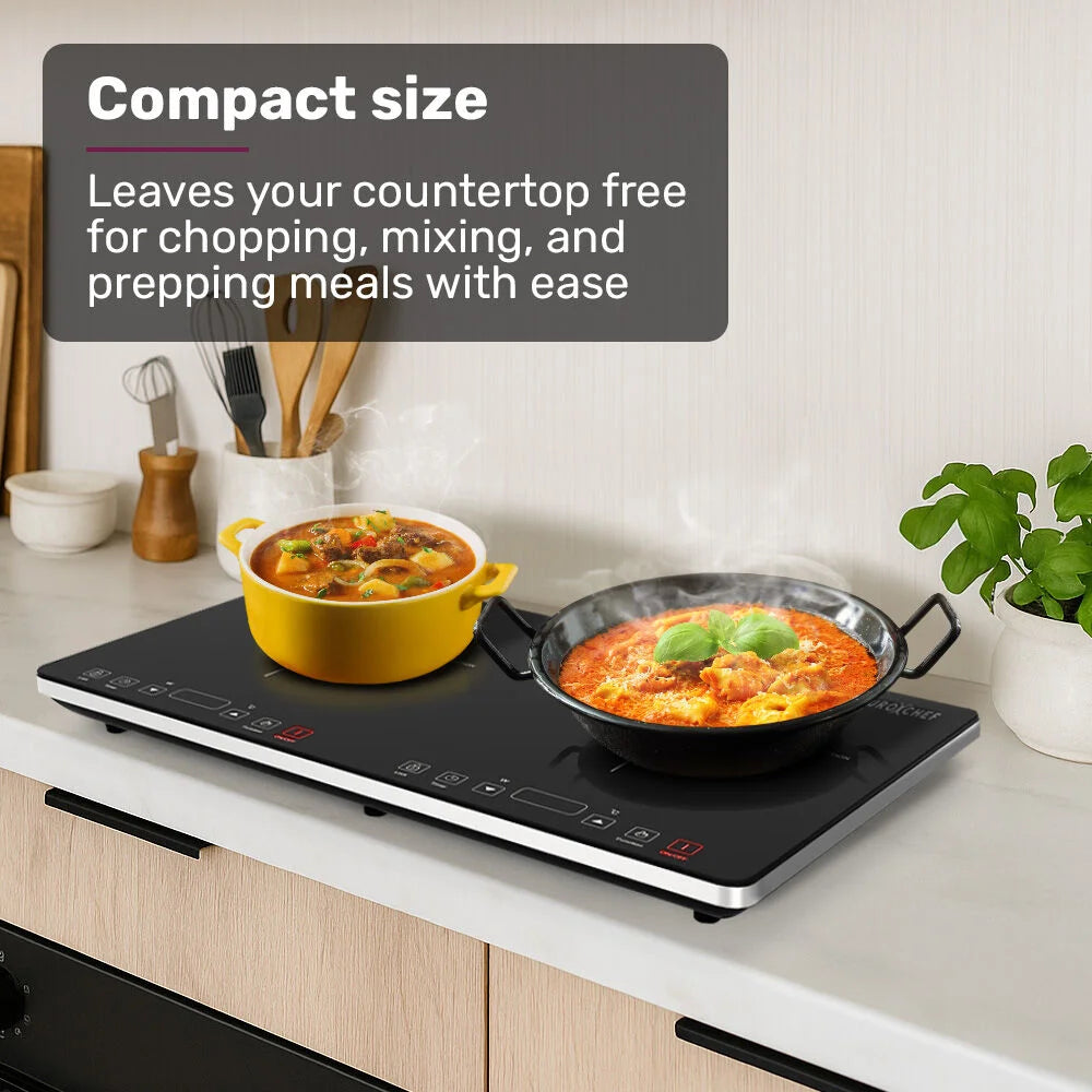 EUROCHEF Double Induction Cooktop 9 Heat Levels Fast