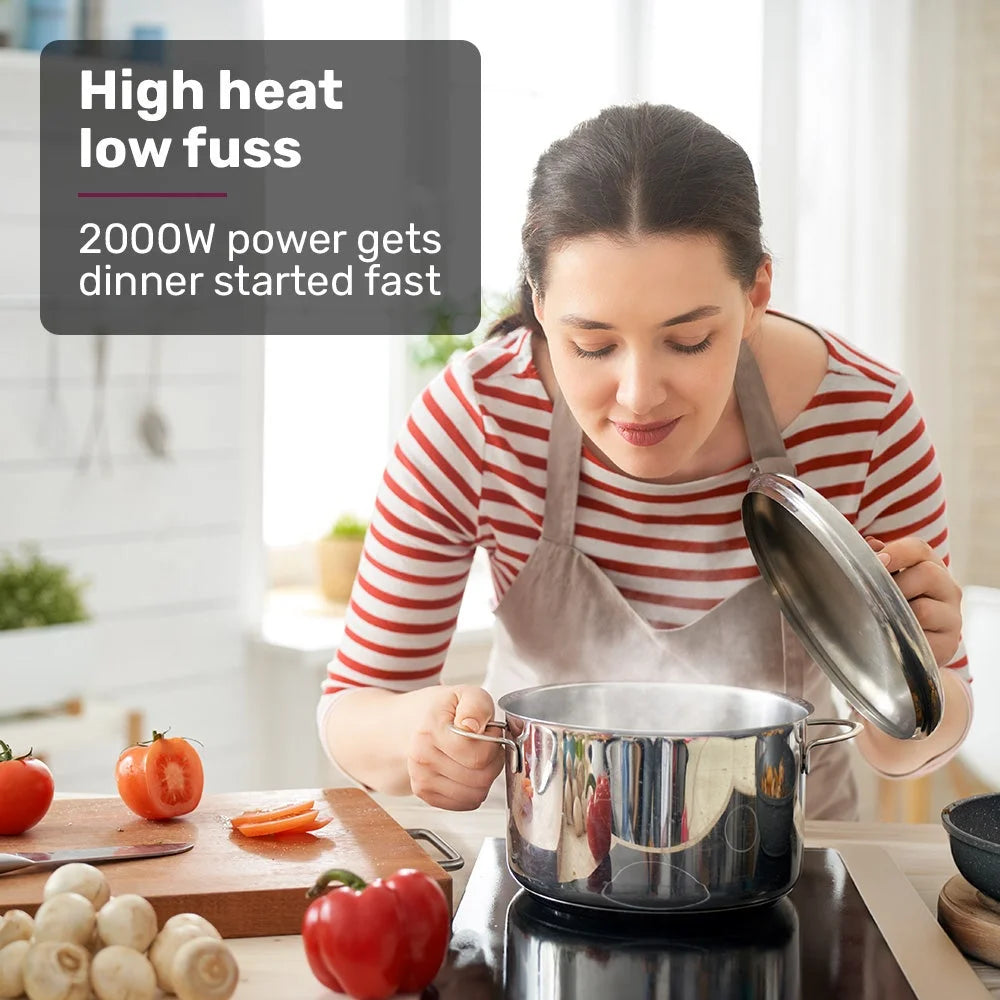 EUROCHEF Induction Cooktop 2000W 9 Heat Levels Fast